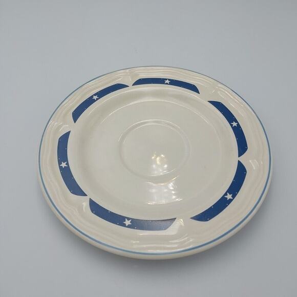 Tienshan Stoneware white & Blue Saucer from‎ the Fantasy Unicorn Set VTG - Picture 1 of 3